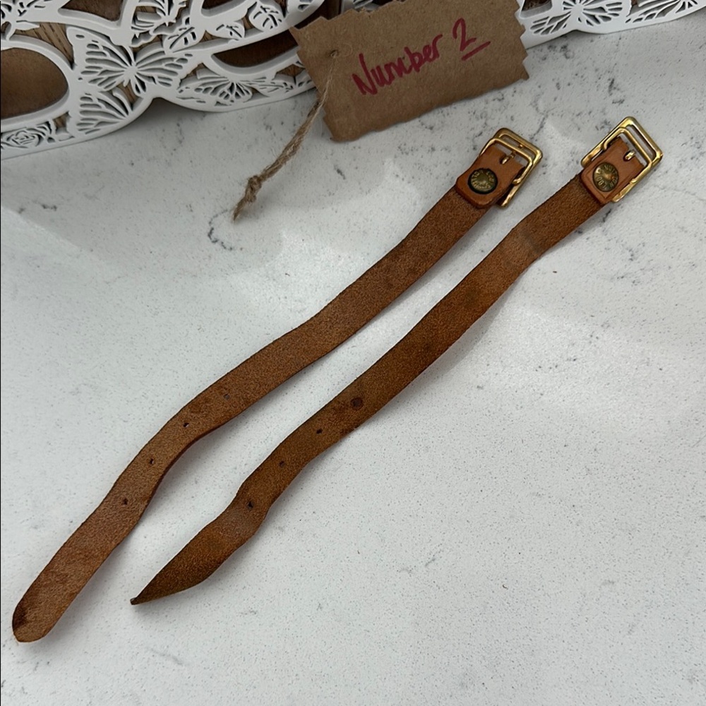 LV#2 ~ Louis Vuitton Brown Leather Luggage Tags and Straps & Poignet - Picture 7 of 14